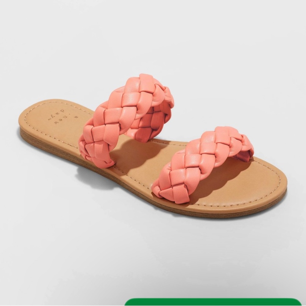 New Women's Lucy Slide Sandals - A New Day 6.5 color  pink tan